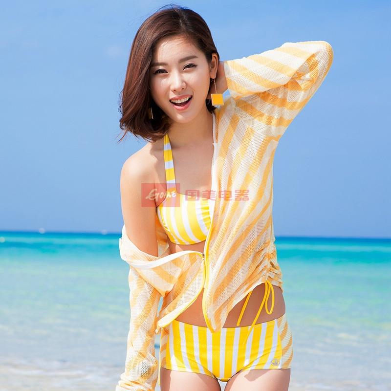 夏日沙滩上的亮眼之选 三奇2013新款比基尼二件套泳衣评测